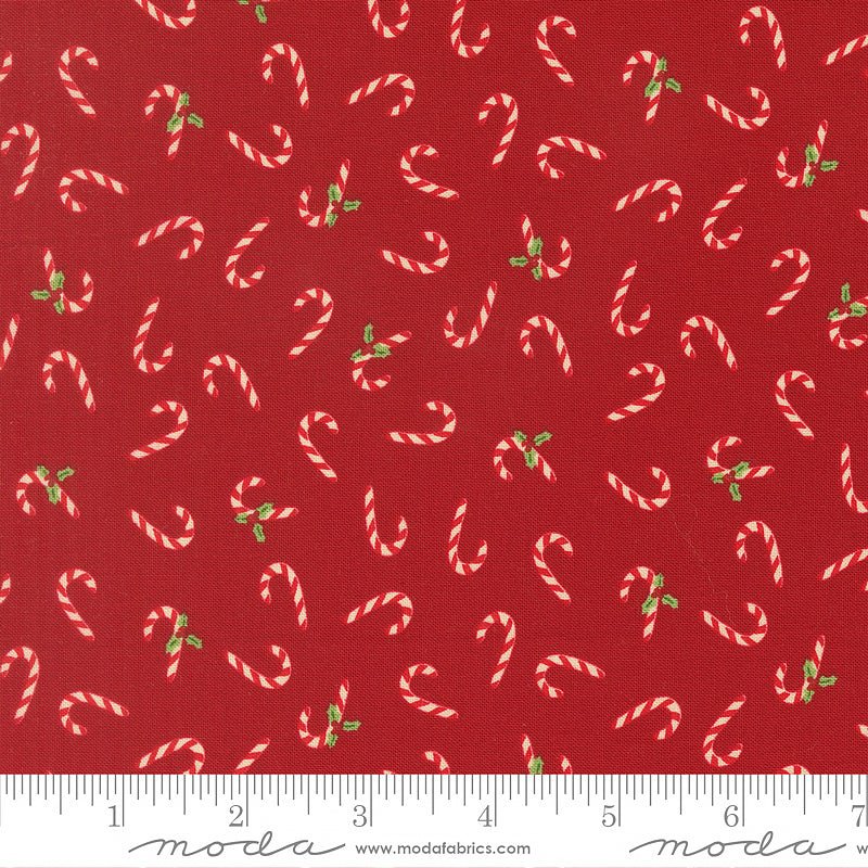 Holiday Cheer Candy Canes Cardinal - Moda from Fort Worth Fabric Studio