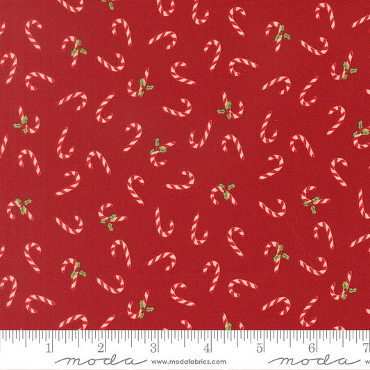 Holiday Cheer Candy Canes Cardinal - Moda from Fort Worth Fabric Studio
