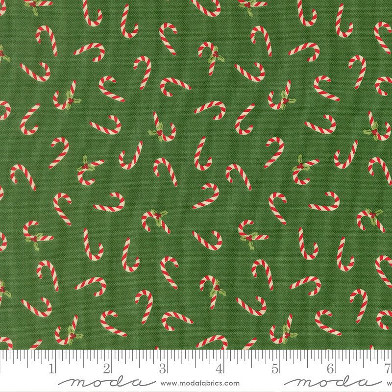 Holiday Cheer Candy Canes Evergreen - Moda from Fort Worth Fabric Studio