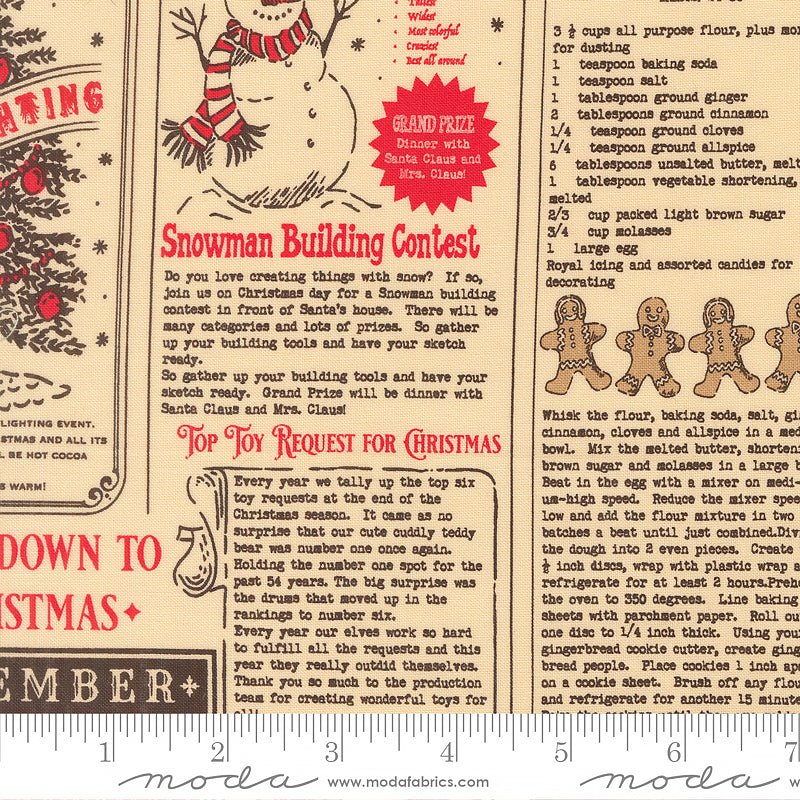 Holiday Cheer Text & Words Natural Midnight - Moda from Fort Worth Fabric Studio