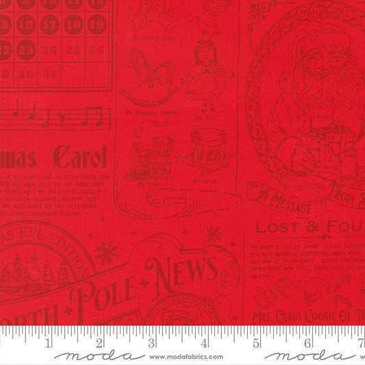 Holiday Cheer Text & Words Poinsettia - Moda from Fort Worth Fabric Studio