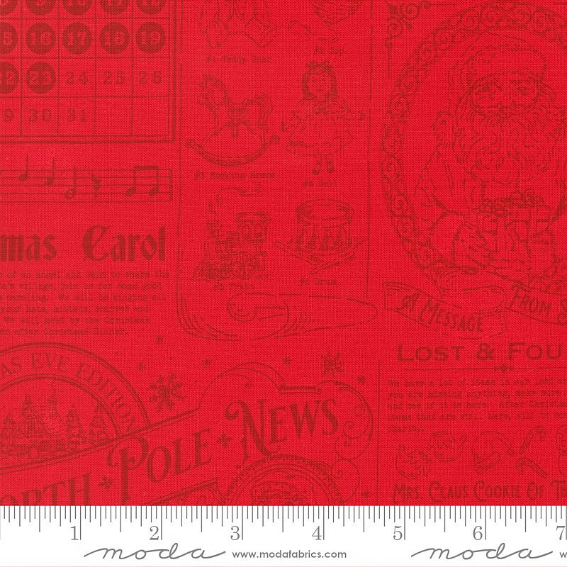 Holiday Cheer Text & Words Poinsettia – Remnant 11″ × 44″