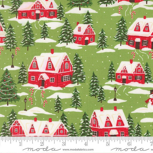 Holiday Cheer Village Landscape Mistletoe – Remnant 28″ × 44″ - Moda from Fort Worth Fabric Studio