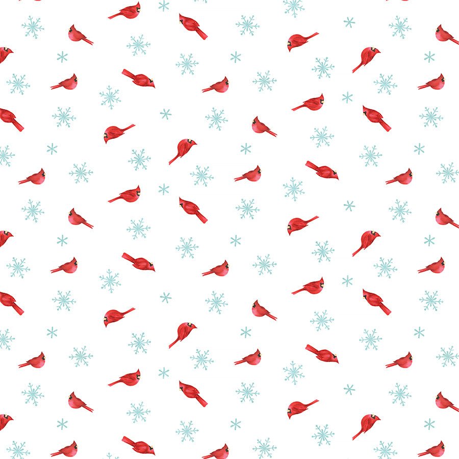 Holly Jolly Cardinal Toss White Multi – Remnant 10″ × 44″