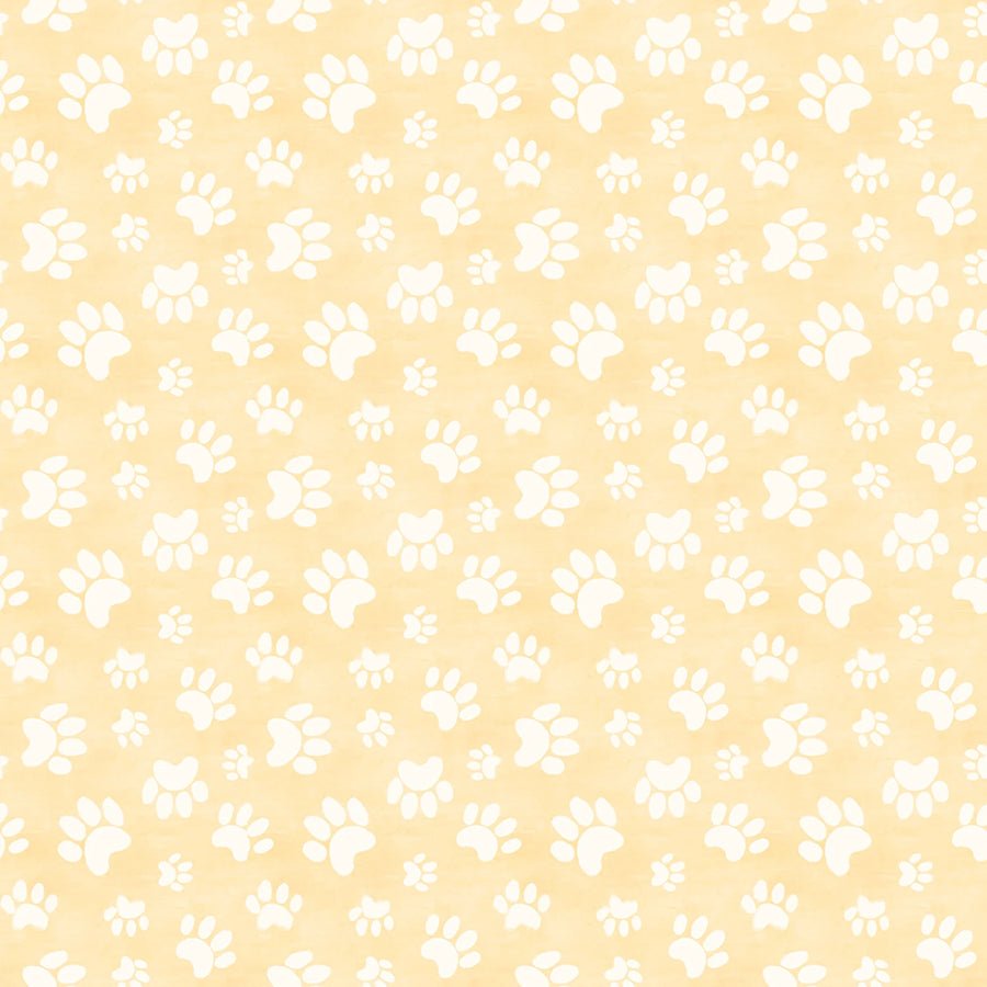 Homebodies Paw Prints Light Gold – Remnant 21″ × 44″