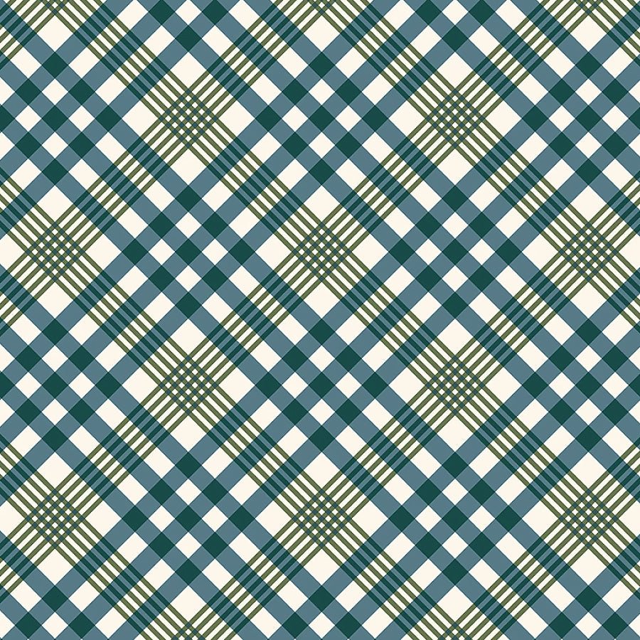 Honeycrisp Cozy Plaid Ivory/Spruce - Windham from Fort Worth Fabric Studio