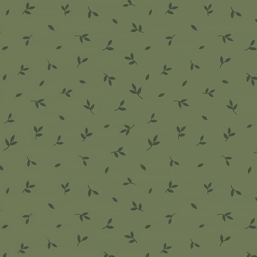 Honeycrisp Tumbling Leaves Granny Green – Remnant 18″ × 44″ - Windham from Fort Worth Fabric Studio