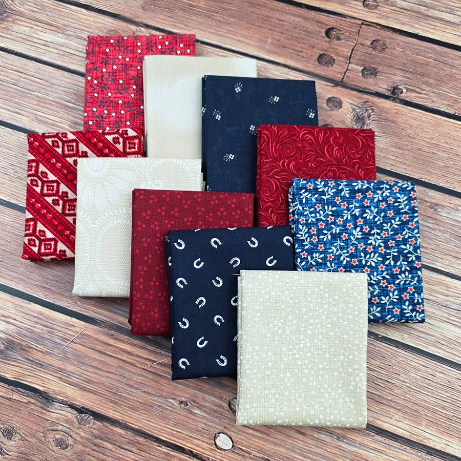 Honky Tonk Blues Red White & Blue Fat Quarter Bundle (10 FQs) – FWFS Exclusive - Fort Worth Fabric Studio from Fort Worth Fabric Studio
