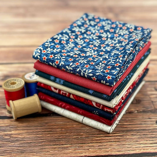 Honky Tonk Blues Red White & Blue Fat Quarter Bundle (8 FQs) – FWFS Exclusive - Fort Worth Fabric Studio from Fort Worth Fabric Studio