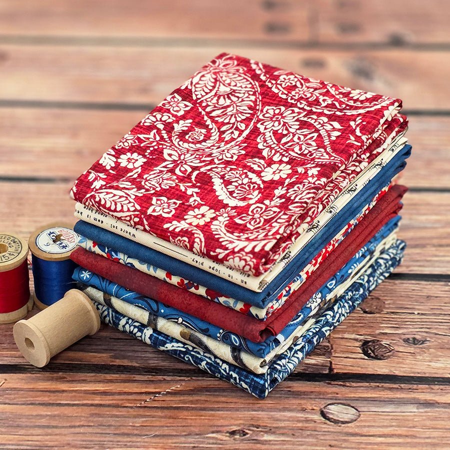 Honky Tonk Blues Red White & Blue Fat Quarter Bundle (8 FQs) – FWFS Exclusive - Fort Worth Fabric Studio from Fort Worth Fabric Studio