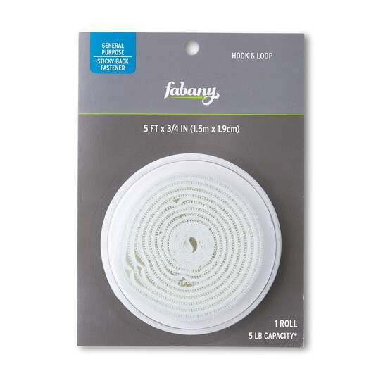 Hook & Loop Sticky Back Fastener White ¾" x 5' by Fabany Fasteners by Fabany