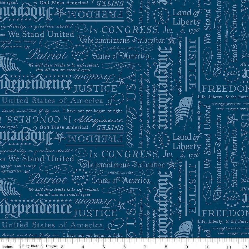 Independence Declaration Oxford - Riley Blake from Fort Worth Fabric Studio