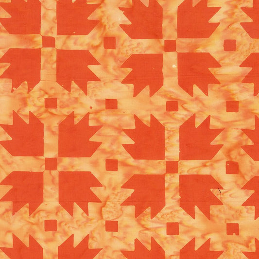 Ink & Edge Batiks Bear Paw Blood Orange - Anthology Batiks from Fort Worth Fabric Studio