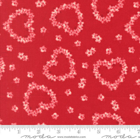 Je T'aime Floral Hearts Rose - Moda from Fort Worth Fabric Studio