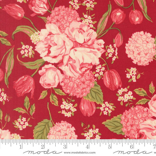 Je T'aime Garden Florals Scarlet - Moda from Fort Worth Fabric Studio