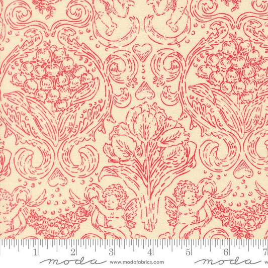 Je T'aime Love Damask Lace Red - Moda from Fort Worth Fabric Studio