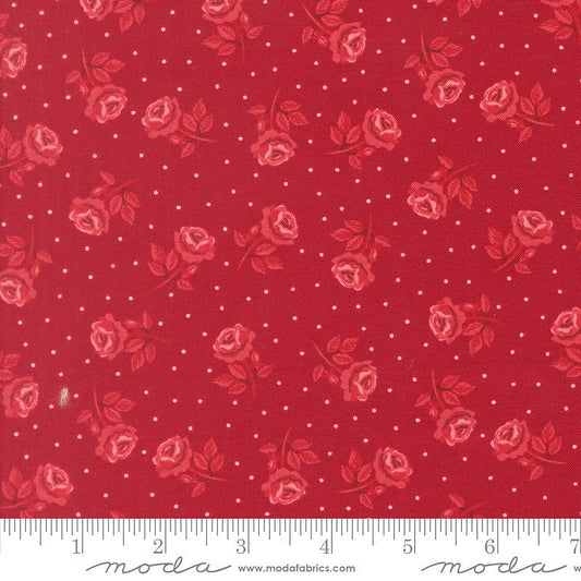 Je T'aime Roses Are Red Scarlet - Moda from Fort Worth Fabric Studio