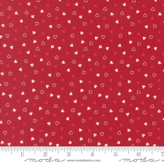 Je T'aime Sweet Hearts Scarlet - Moda from Fort Worth Fabric Studio