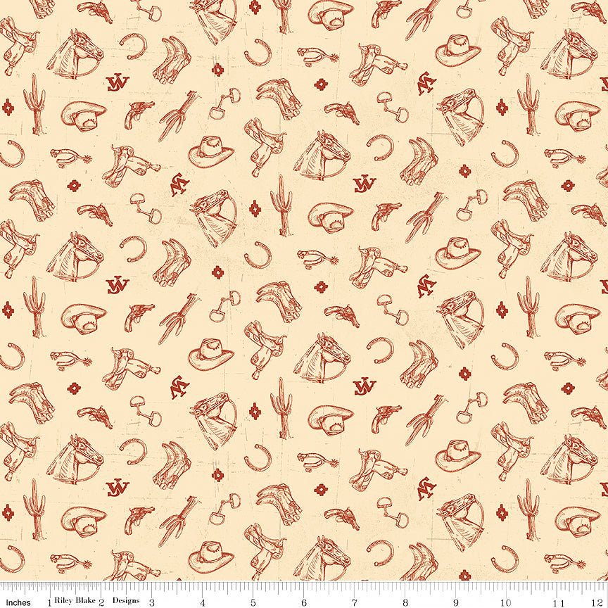 John Wayne American West Icons Cream – Remnant 28″ × 44″ - Riley Blake from Fort Worth Fabric Studio