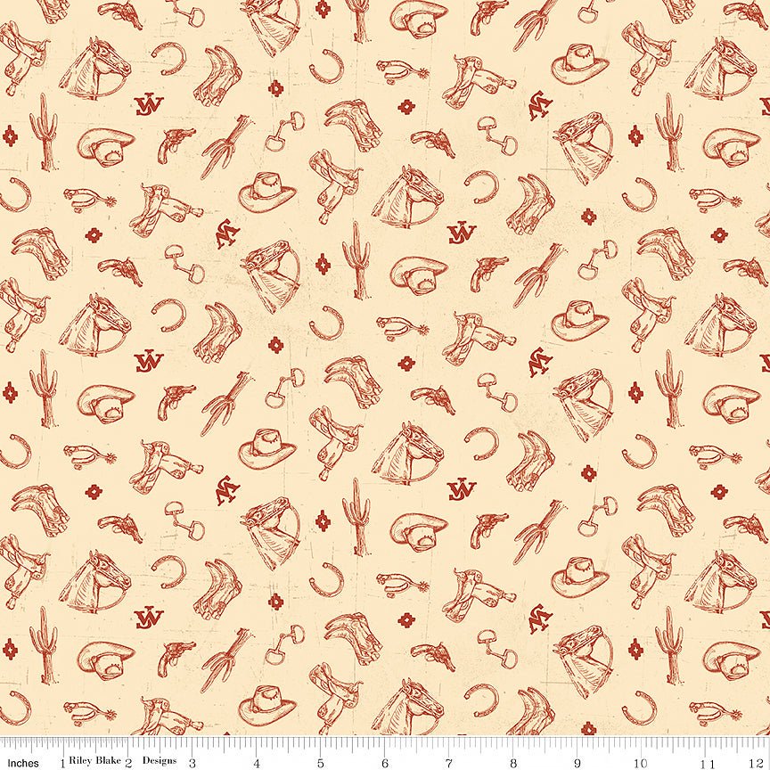John Wayne American West Icons Cream - Riley Blake from Fort Worth Fabric Studio