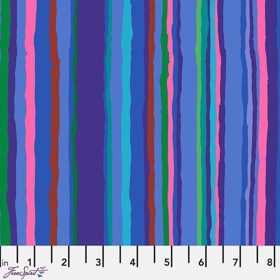 Kaffe Fassett Collective Echo Stripe Blue – Remnant 14″ × 44″ - Free Spirit from Fort Worth Fabric Studio