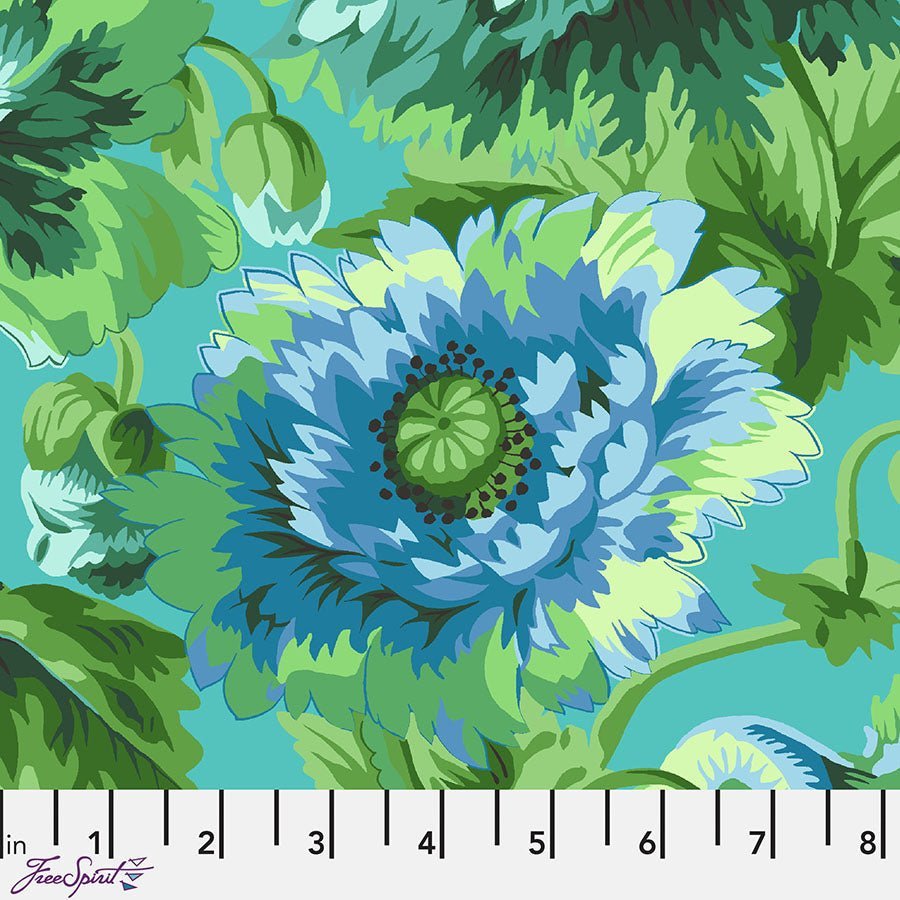 Kaffe Fassett Collective Rosemary Green – Remnant 38″ × 44″ - Free Spirit from Fort Worth Fabric Studio