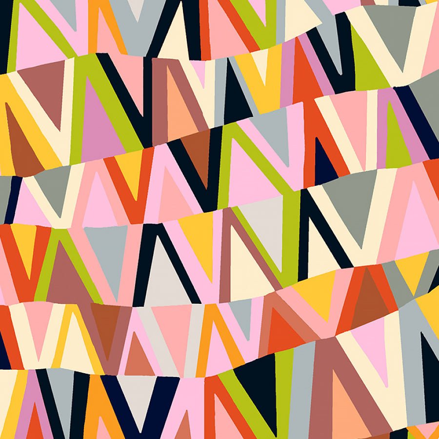 Kaleidoscope Wavelength Posy/Mustard Seed - Windham from Fort Worth Fabric Studio