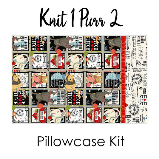 Knit 1 Purr 2 Pillowcase Kit from Studio E Pillowcase Kit by Studio E