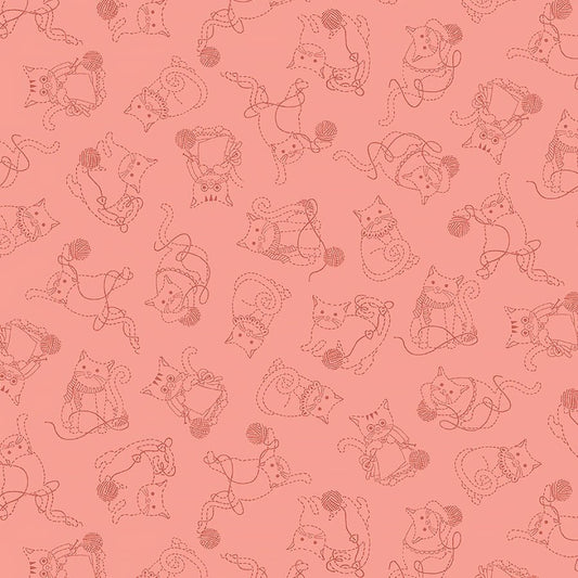 Knit 1, Purr 2 Tone - on - Tone Pink - Studio E from Fort Worth Fabric Studio