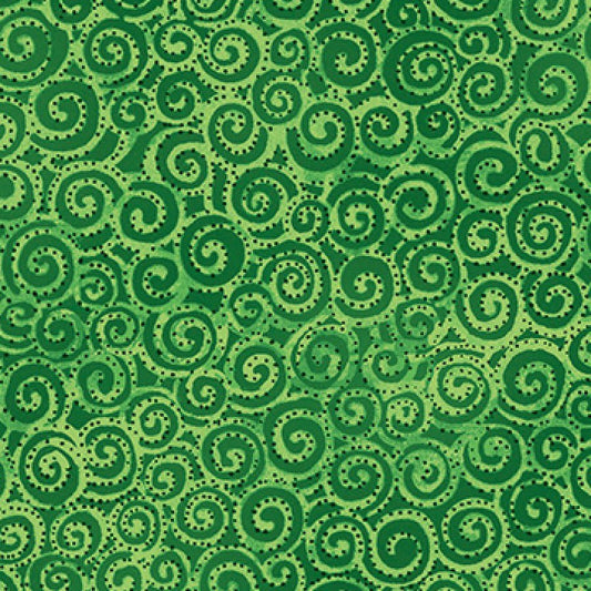 Laurel Burch Basics Swirl Green - Clothworks from Fort Worth Fabric Studio