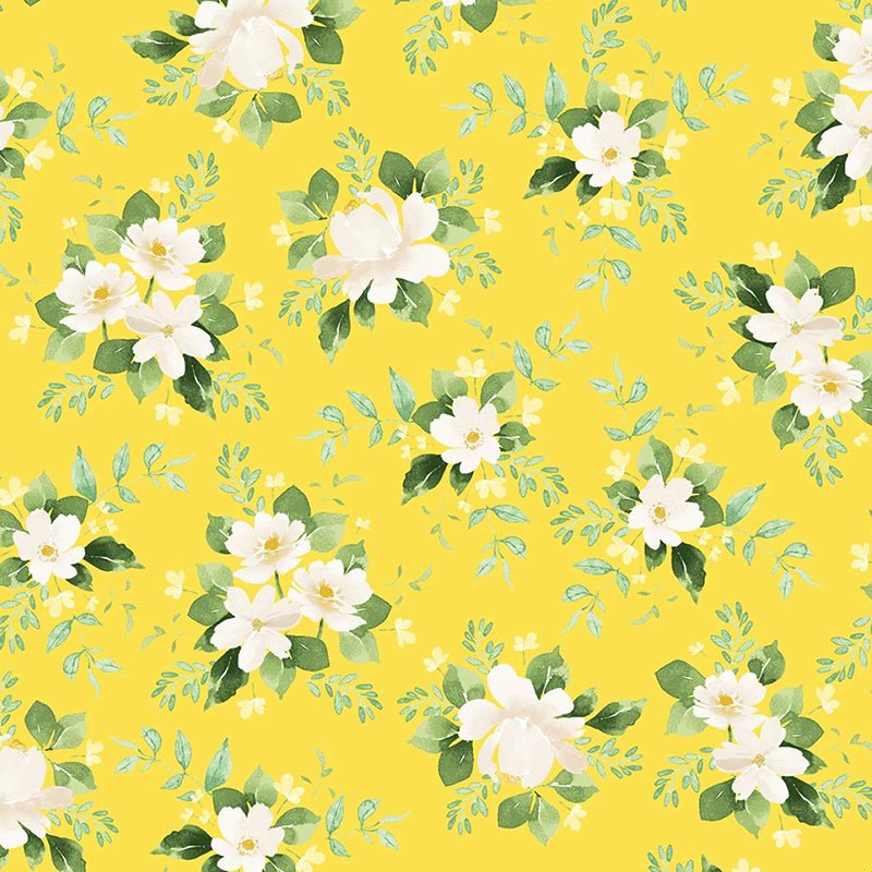 Lemon Zest Floral Yellow - Clothworks from Fort Worth Fabric Studio