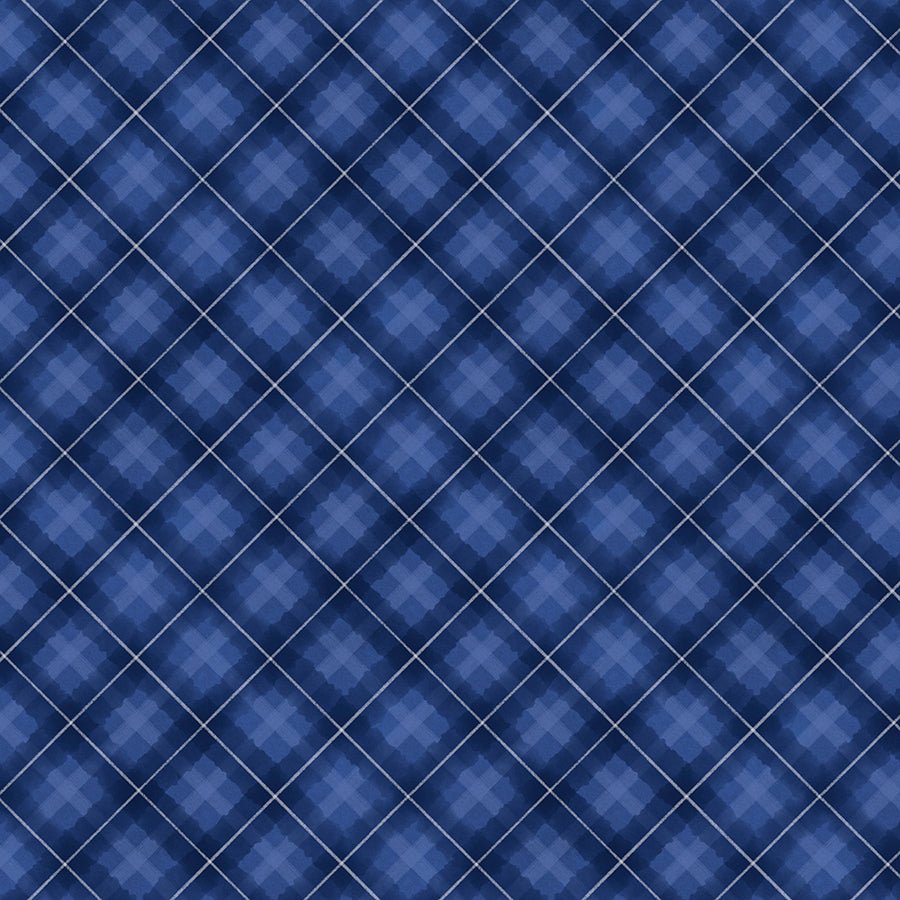 Let It Snow-Man! Plaid Dark Blue - Wilmington Prints from Fort Worth Fabric Studio