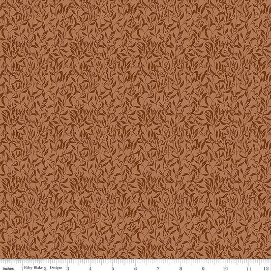 Let's Wander Leaflets Rust - Riley Blake from Fort Worth Fabric Studio