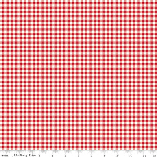 Little Ladybug Gingham Red - Riley Blake from Fort Worth Fabric Studio