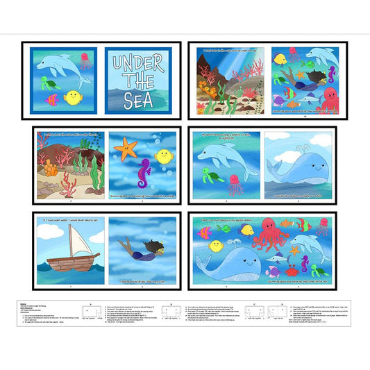 Little Library 36" Under the Sea Book Panel Multi Panel by Blank Quilting