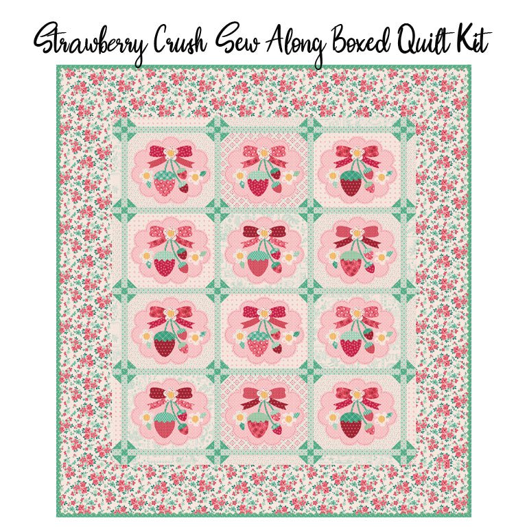 Lori Holt Strawberry Crush Sew Along Boxed Quilt Kit with Berry & Sage from Riley Blake - Riley Blake