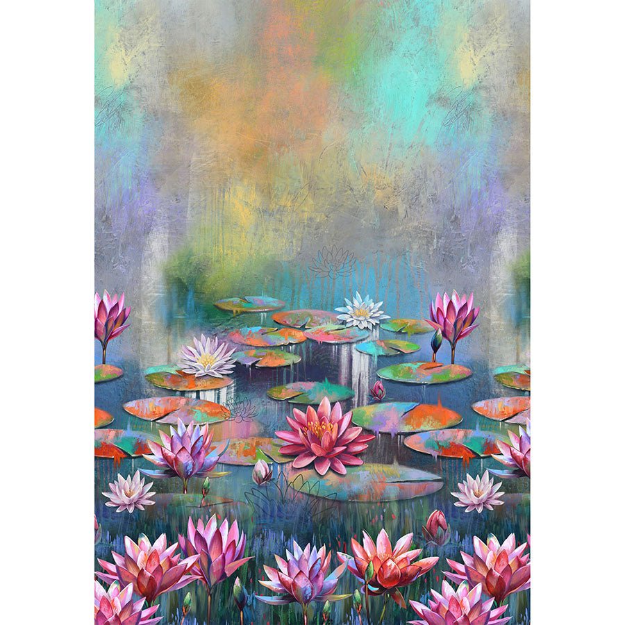 Lotus 24" Ombre Panel Dark Blue Multi - Northcott from Fort Worth Fabric Studio