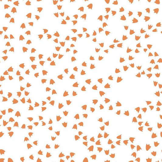Lucky Duck Duck Foot Print Orange – Remnant 9" × 44" - Studio E from Fort Worth Fabric Studio