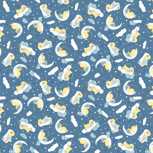 Lucky Duck Duck & Moon Toss Ocean - Studio E from Fort Worth Fabric Studio