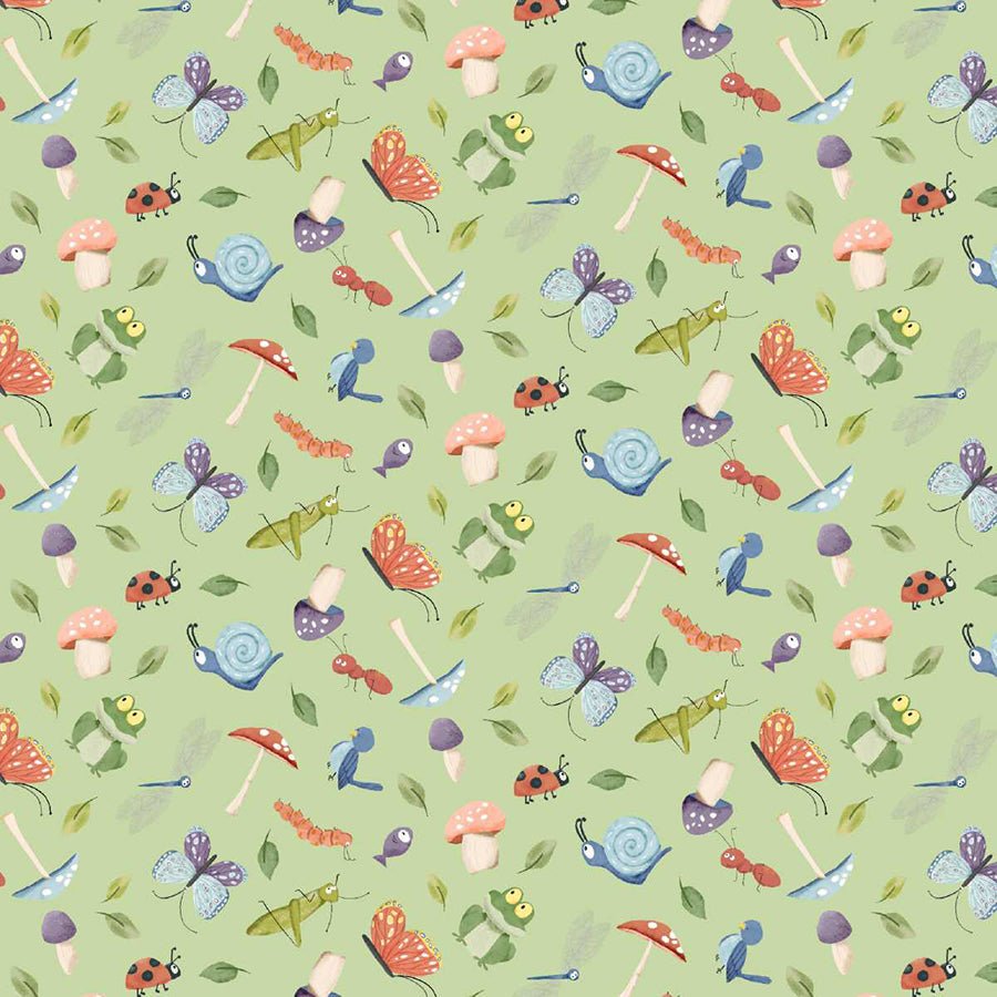 Lucky Duck Motif Toss Matcha – Remnant 44″ × 44″