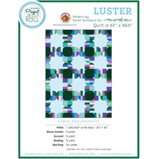 Luster Quilt Jelly Roll Pattern by Moda Free PDF - Moda from Fort Worth Fabric Studio