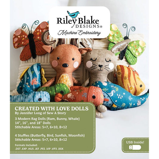 Machine Embroidery USB Created with Love Dolls by Jennifer Long for Riley Blake - Riley Blake from Fort Worth Fabric Studio