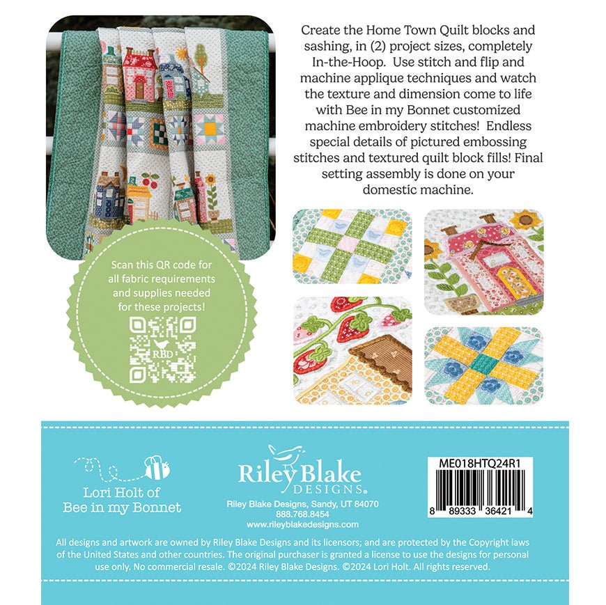 Machine Embroidery USB Home Town by Lori Holt for Riley Blake Machine Embroidery USBs by Riley Blake