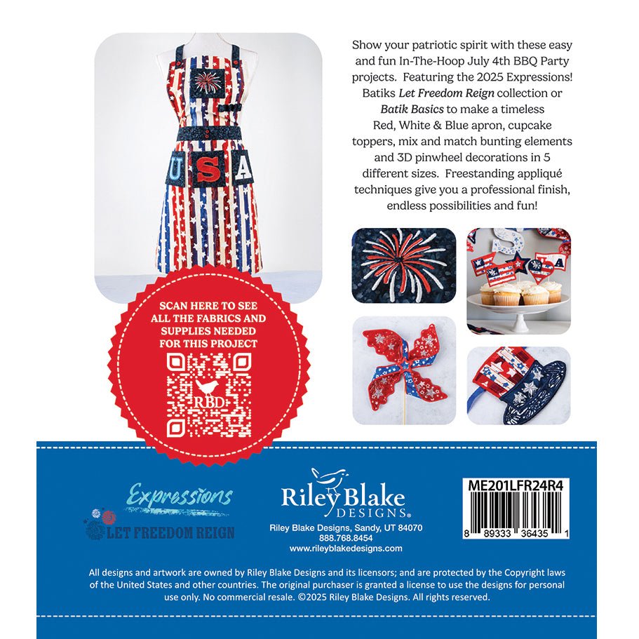 Machine Embroidery USB Let Freedom Reign by Riley Blake - Riley Blake from Fort Worth Fabric Studio