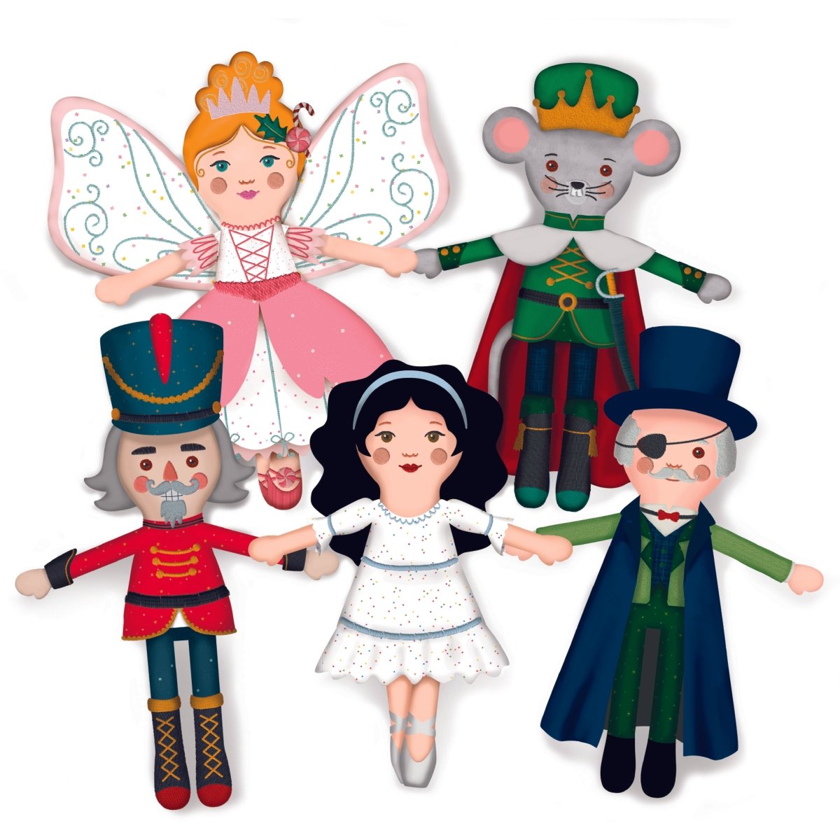 Machine Embroidery USB Nutcracker Tradition Dolls by Jennifer Long for Riley Blake - Riley Blake