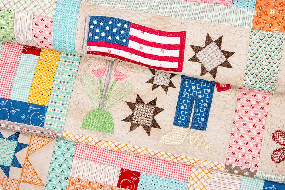 Machine Embroidery USB Prim Quilt by Lori Holt for Riley Blake - Riley Blake from Fort Worth Fabric Studio