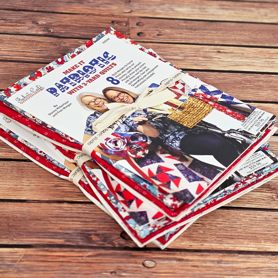 Make It Patriotic: 3 - Yard Quilt Book + 3 Coordinated One - Yard Cuts - Fort Worth Fabric Studio from Fort Worth Fabric Studio