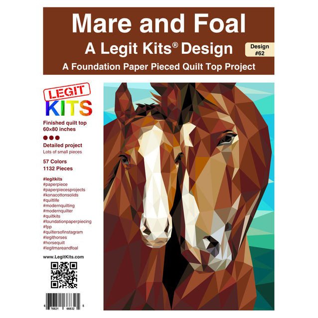 Mare and Foal Foundation Paper Pieced Quilt Pattern by Legit Kits Design - Legit Kits Design from Fort Worth Fabric Studio