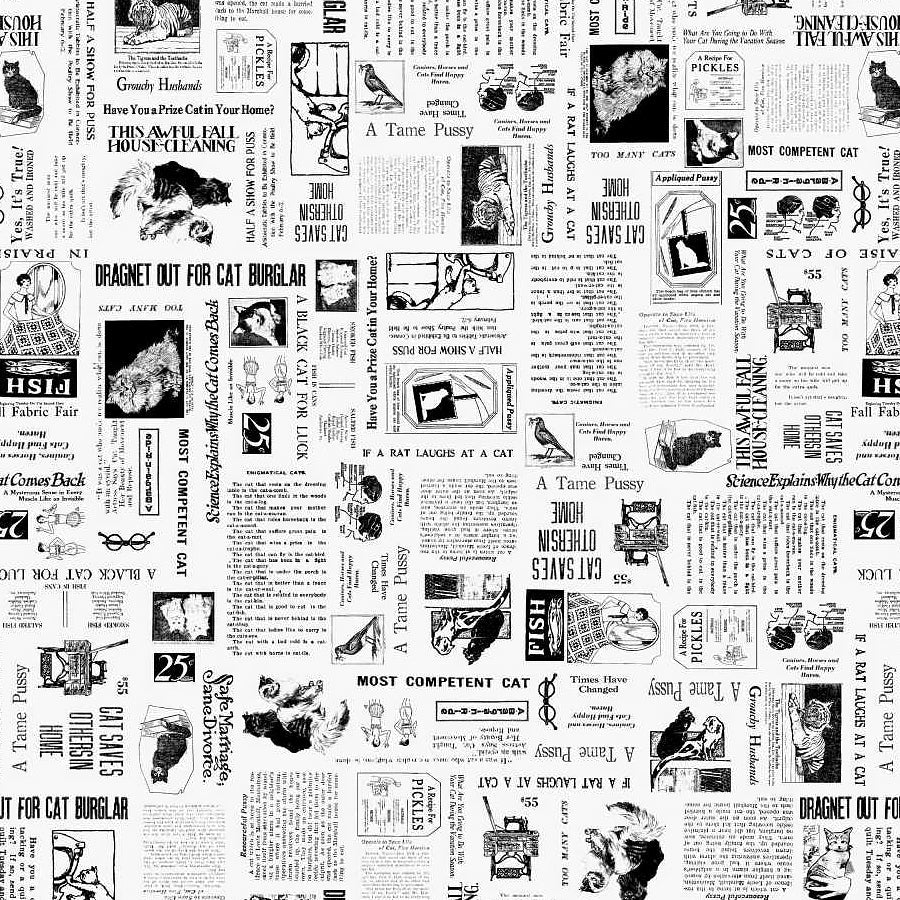 Meow Mix Cat Ads Off-White – Remnant 42″ × 44″