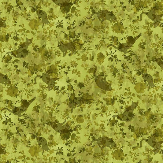 Meow Mix Cat Texture Lime - Studio E from Fort Worth Fabric Studio